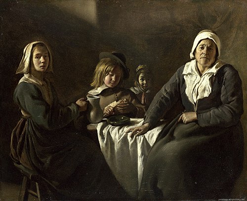 Four Figures at a Table, 1643, frères Le Nain