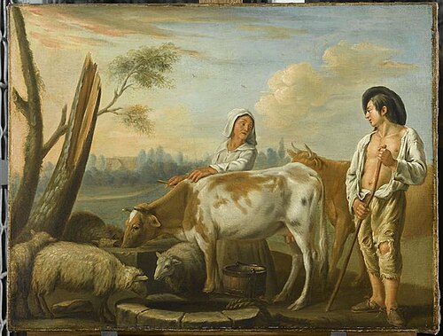 Scène rustique. L'Abreuvoir, 1750, frères Le Nain