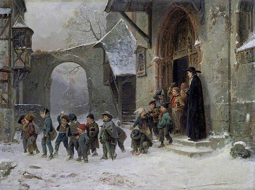 Snow Scene: Children Leaving School, 1853, Benjamin Vautier