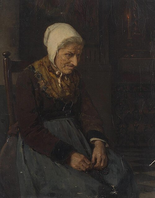 Old Woman seated on a Chair, 1850, Benjamin Vautier