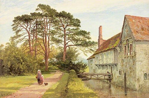 Ightham Mote, Kent, 1868, Benjamin Williams Leader