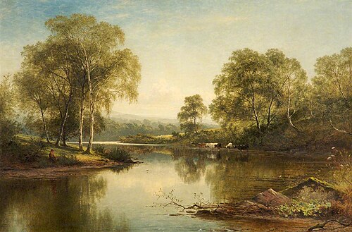 The Stream through the Birch Woods, 1871, Benjamin Williams Leader