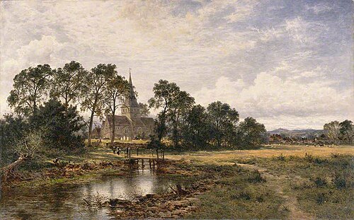 Shere Church, Surrey, 1892, Benjamin Williams Leader