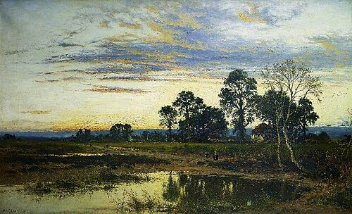 When Sun Is Set: A Worcestershire Village, 1892, Benjamin Williams Leader