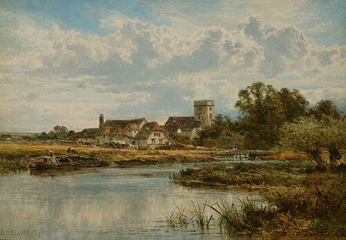 Goring Church on the Thames, 1898, Benjamin Williams Leader