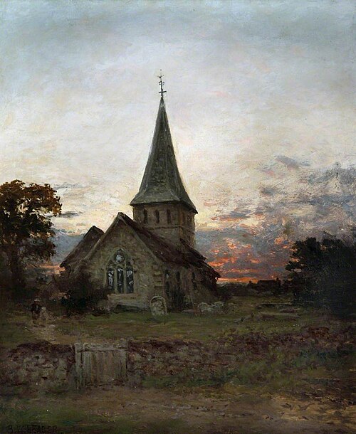 Shere Church, Surrey, 1906, Benjamin Williams Leader