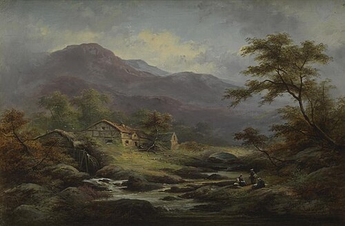 miller's home, Pont Aberglaslyn, 1890, Benjamin Williams Leader