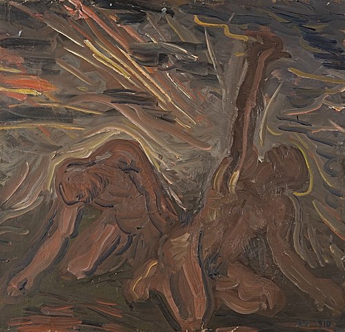 Kauernde Männer, 1910, Benno Berneis