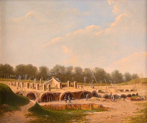 Bouw van het fort 'Kijk in de Pot', 1861, Rudolphus Lauwerier