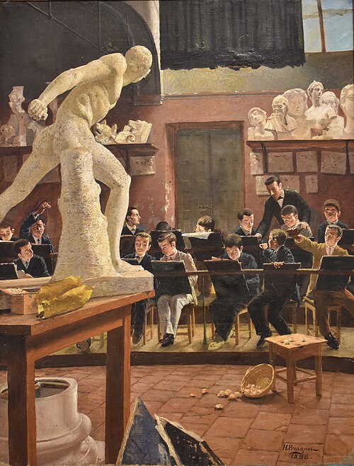 Le cour de dessin, 1896, Henri Pringuet