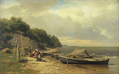 Seashore at Tiskre, 1866, Eugen Dücker