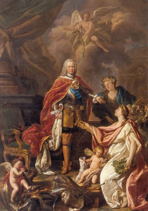 Fernando VI como protector de las Artes y las Ciencias, 1754, Antonio González Ruiz