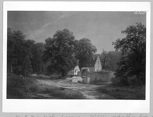 Scenery with farmhouse, 1870, Carl Friedrich Lessing