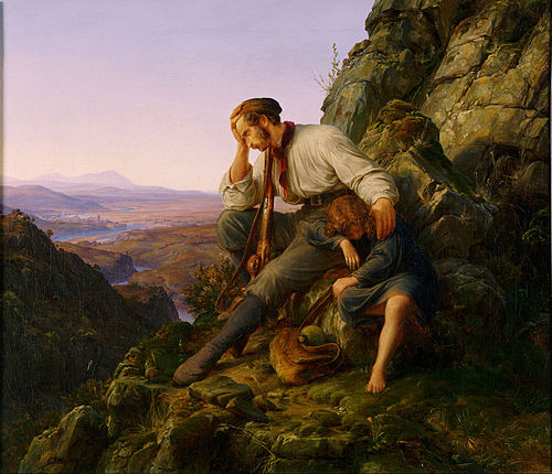 The Robber and His Child, 1832, Carl Friedrich Lessing