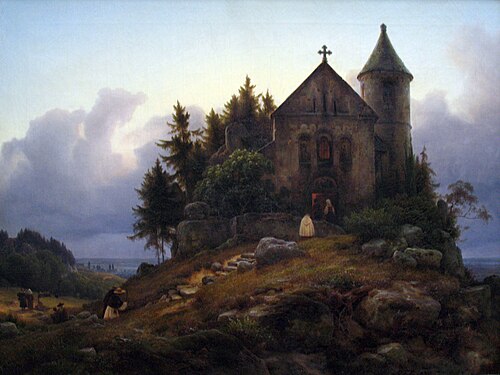 Chapel on the Edge of the Wood, 1839, Carl Friedrich Lessing
