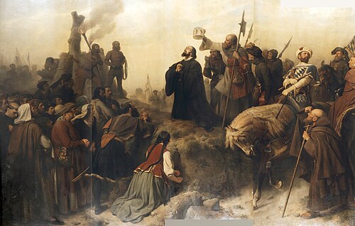 Hus vor dem Scheiterhaufen, 1847, Carl Friedrich Lessing