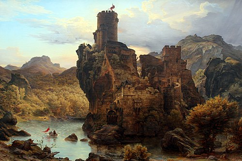 Knight's castle, 1828, Carl Friedrich Lessing
