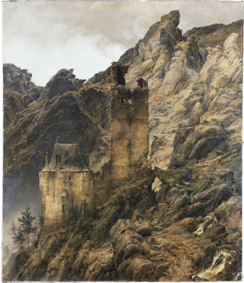 Rocky Landscape: Gorge with Ruins, 1830, Carl Friedrich Lessing