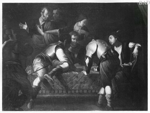 St. Petrus denial between the guardsmen, 1647, Bernardo Cavallino