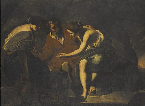 Lot and His Daughters, 1640, Bernardo Cavallino
