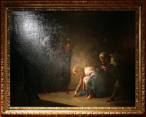 Christ and the Adulteress, 1650, Bernardo Cavallino