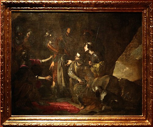 soldati che si giocano a dadi le vesti di cristo, 1637, Bernardo Cavallino