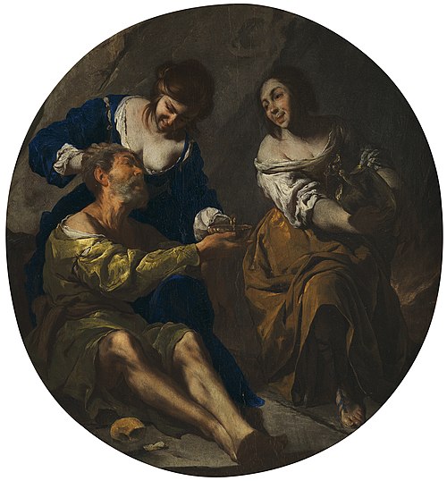 Lot and his Daughters, 1640, Bernardo Cavallino