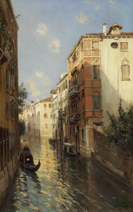 Wasserstrasse in Venedig, 1897, Bernardo Hay