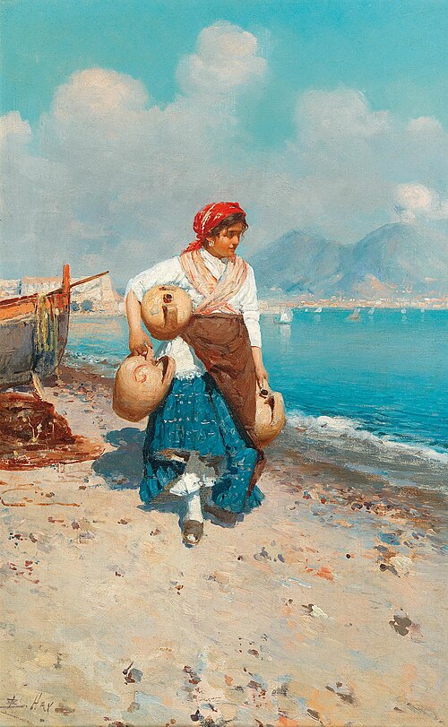 On the Beach at Naples, 1920, Bernardo Hay