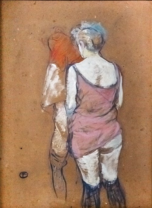 Deux femmes demi-nues de dos. Maison de la rue des Moulins, 1894, Henri de Toulouse-Lautrec