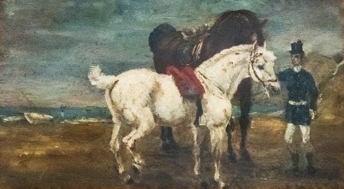 Deux chevaux et groom, 1880, Henri de Toulouse-Lautrec