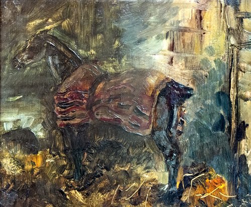 Cheval noir à l'écurie, 1882, Henri de Toulouse-Lautrec