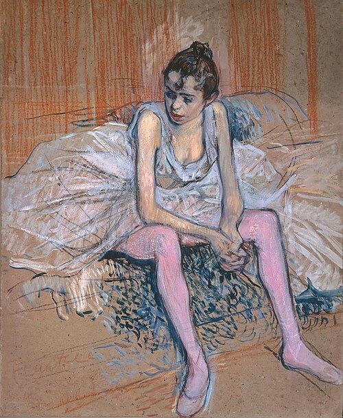 Danseuse assise aux bas roses, 1890, Henri de Toulouse-Lautrec