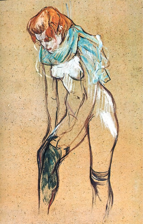 Femme qui tire son bas, 1894, Henri de Toulouse-Lautrec