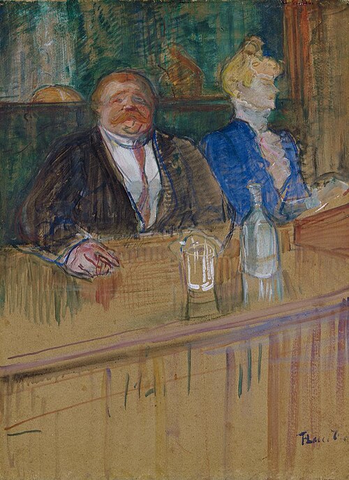 Au café: Le Patron et la Caissière chlorotique, 1898, Henri de Toulouse-Lautrec