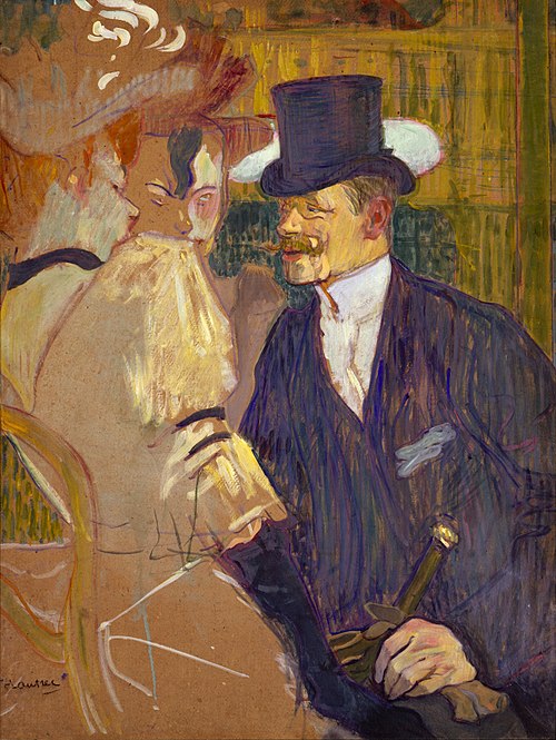 The Englishman (William Tom Warrener, 1861–1934) at the Moulin Rouge, 1892, Henri de Toulouse-Lautrec