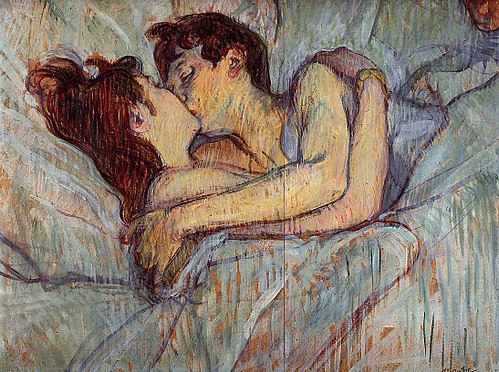 In bed - the kiss, 1892, Henri de Toulouse-Lautrec