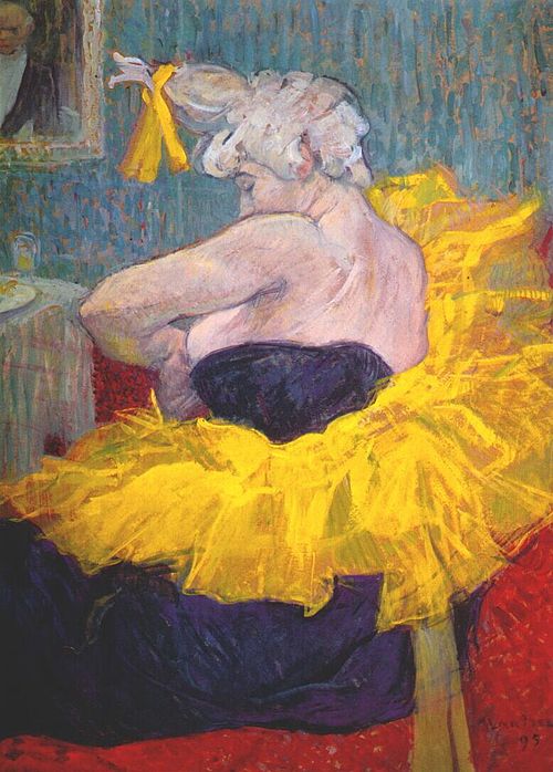 The clownesse cha-u-kao at the Moulin Rouge, 1895, Henri de Toulouse-Lautrec
