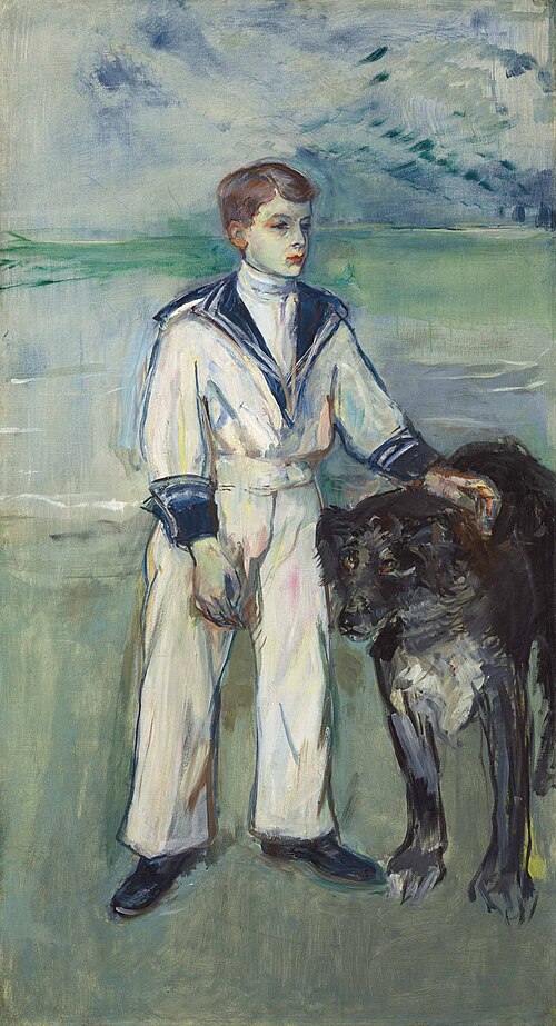 L'Enfant au chien, fils de Madame Marthe et la chienne Pamela, Taussat, 1900, Henri de Toulouse-Lautrec