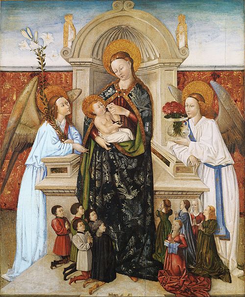 Virgin and Child, Angels and Family of Donors, 1470, Bertomeu Baró