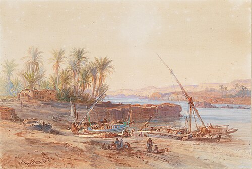 Riverboats on the Nile, 1856, Bernhard Fiedler