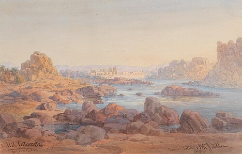 Nil Cataracte, Grenze von Nubien, 1855, Bernhard Fiedler
