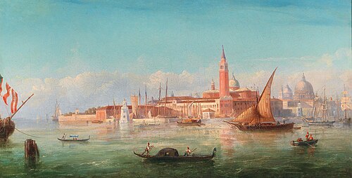 A view of Venice, 1844, Bernhard Fiedler