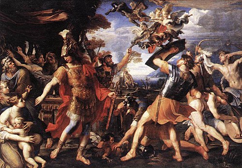 Énée et ses compagnons combattant les Harpies, 1645, François Perrier