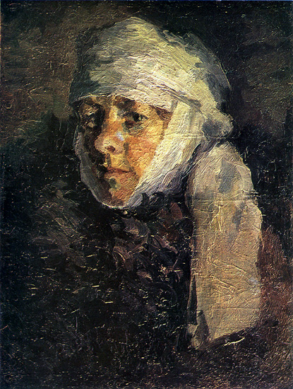 Жанчына ў намітцы, 1928, Mikhail Filippovich