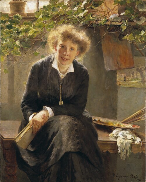 Portrait of the painter Jeanna Bauck, 1881, Bertha Wegmann