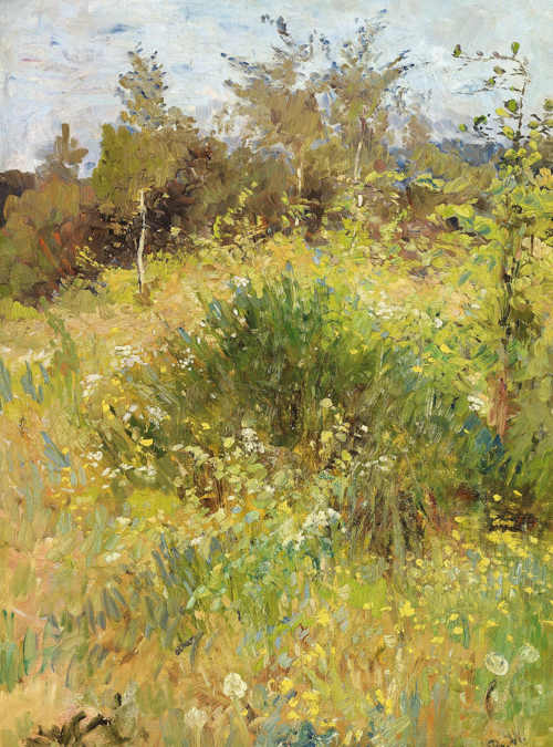 Summer landscape. Impressionist style., 1895, Bertha Wegmann
