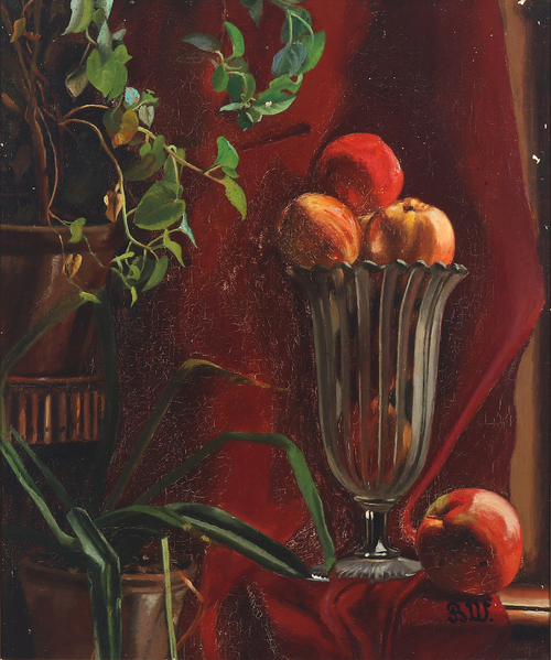 Still life with fruit in vase, , Bertha Wegmann