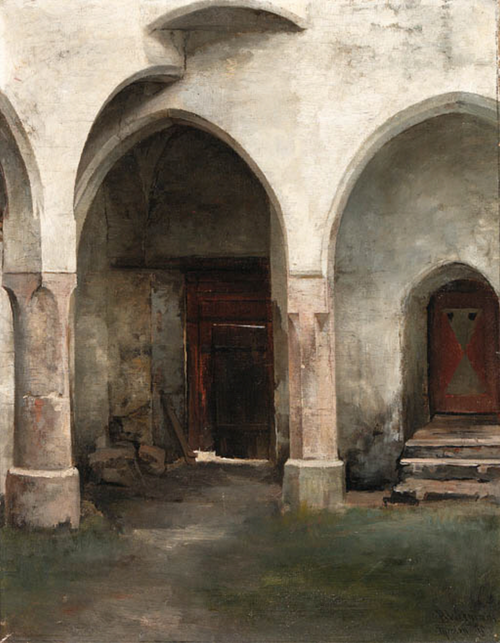 A courtyard., 1895, Bertha Wegmann