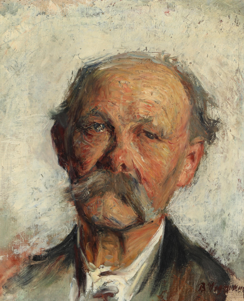 Portræt af ældre herre med overskæg, , Bertha Wegmann